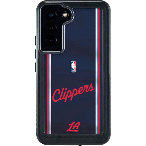 NBA Los Angeles Clippers Distressed Red Galaxy S24 Plus Waterproof Case